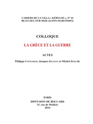 cover image of La Grece et la guerre